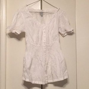 White button down blouse